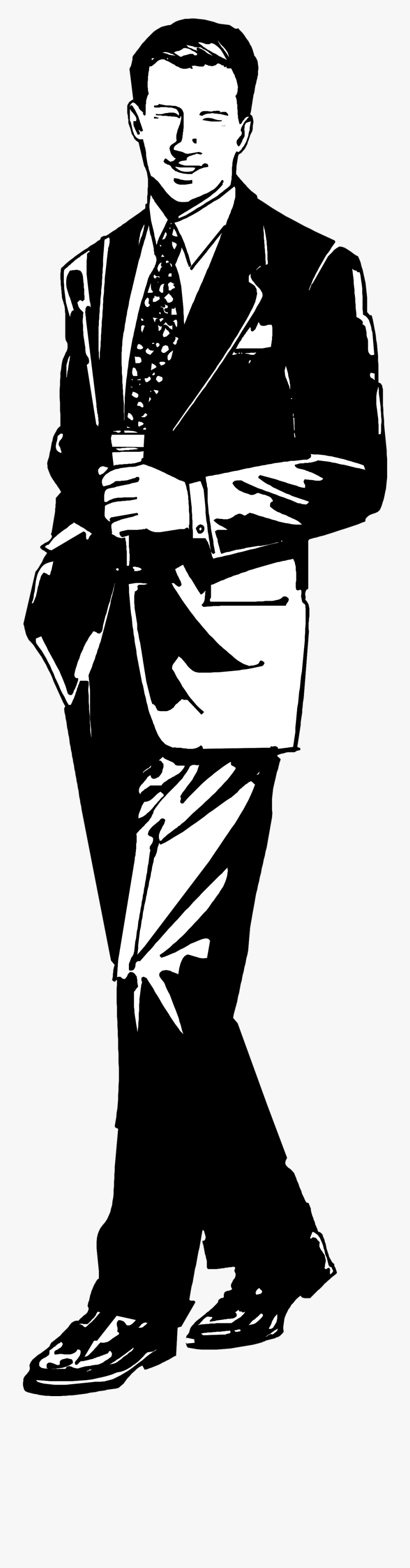 Man In Suit Clipart - Gents Clipart Black And White, Transparent Clipart