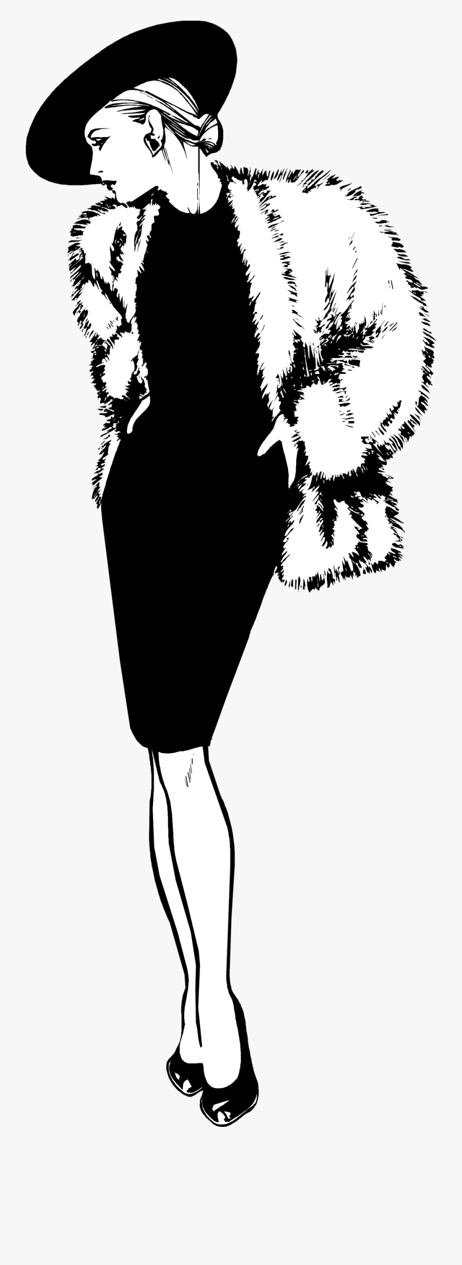 Woman In Fur Coat Clipart , Png Download - Woman In Fur Coat Clipart, Transparent Clipart