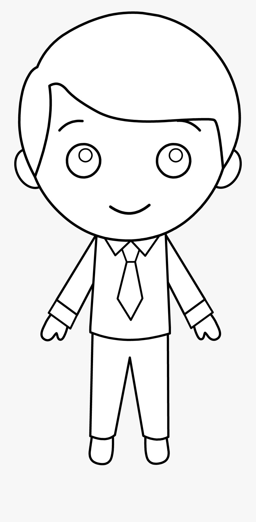 Boy In Suit Clipart Png - Cartoon Boy Black Background, Transparent Clipart