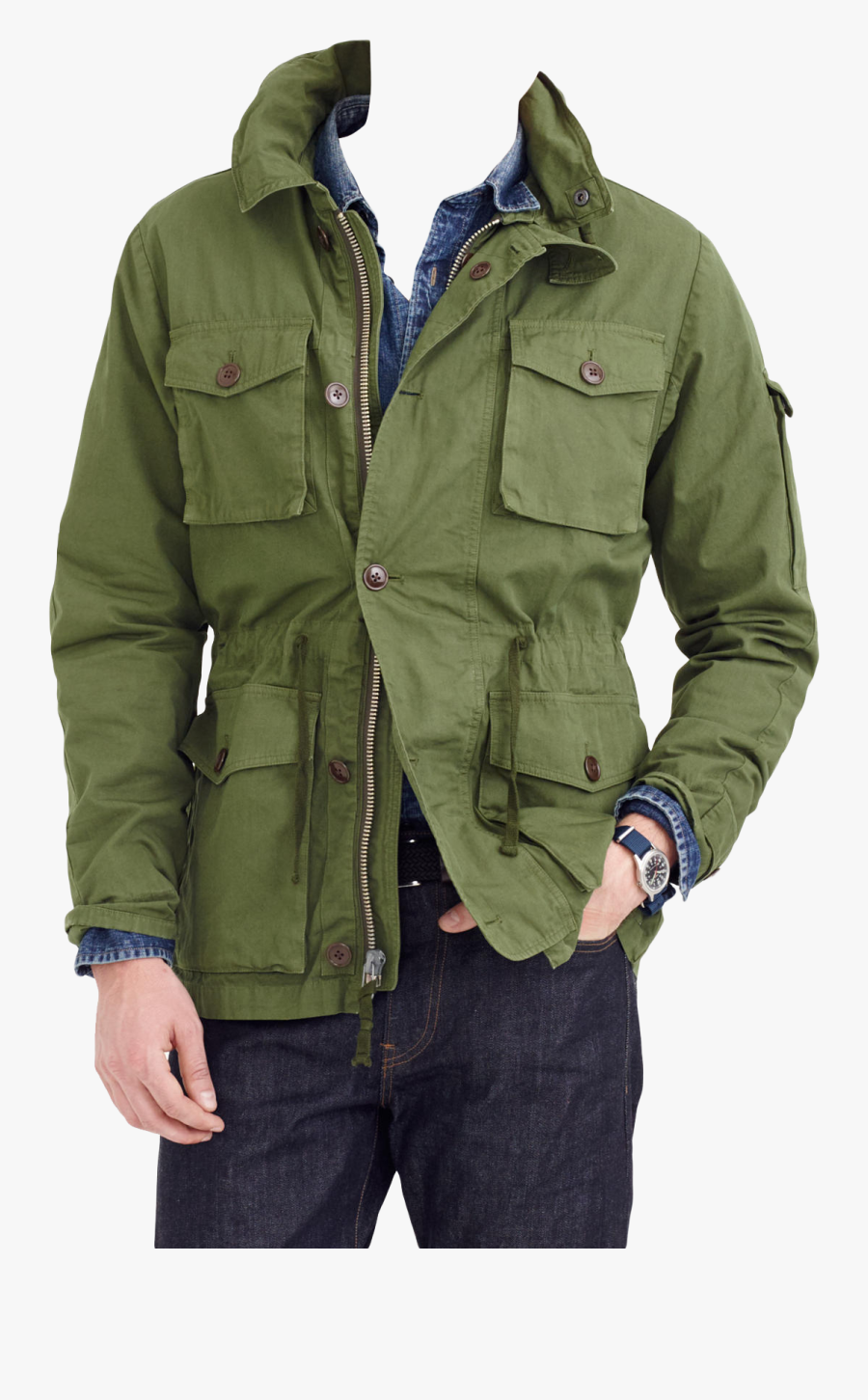 Transparent Jacket Clipart - J Crew M 65 Jacket, Transparent Clipart