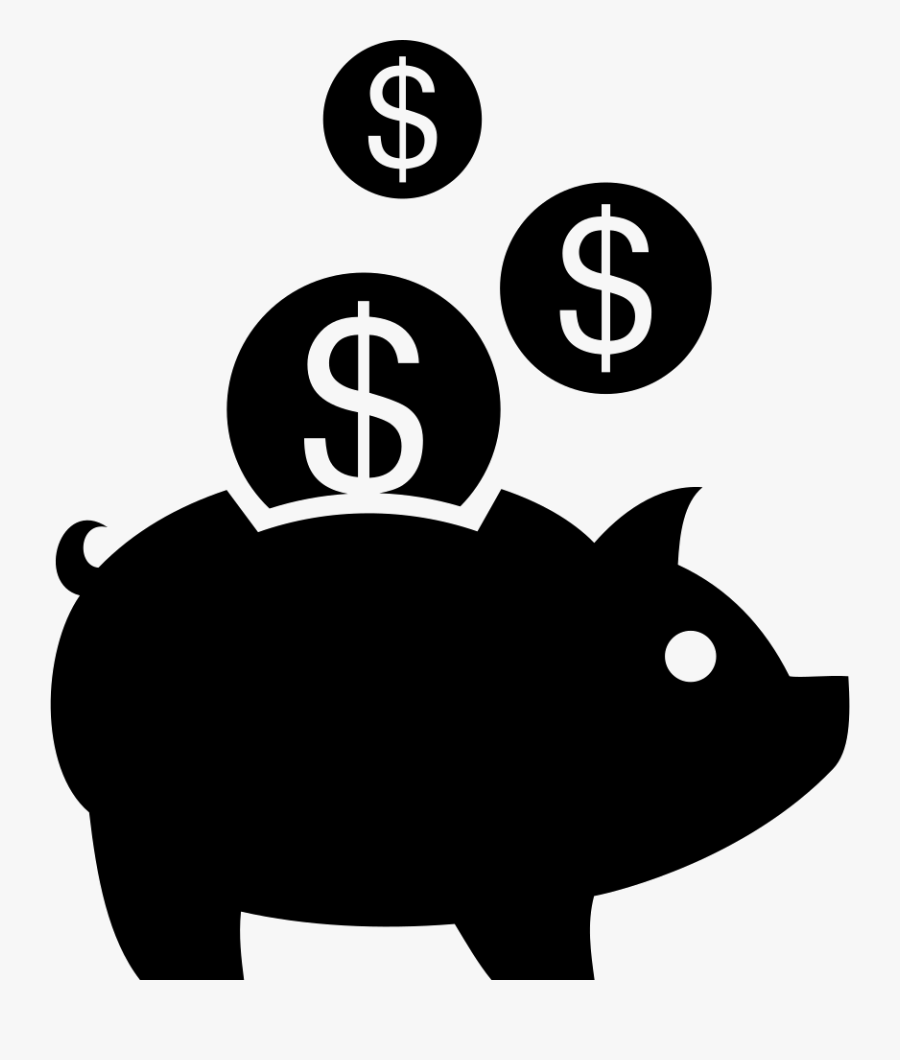 Piggy Bank With Dollar Coins Comments - Transparent Background Piggy Bank Icon, Transparent Clipart