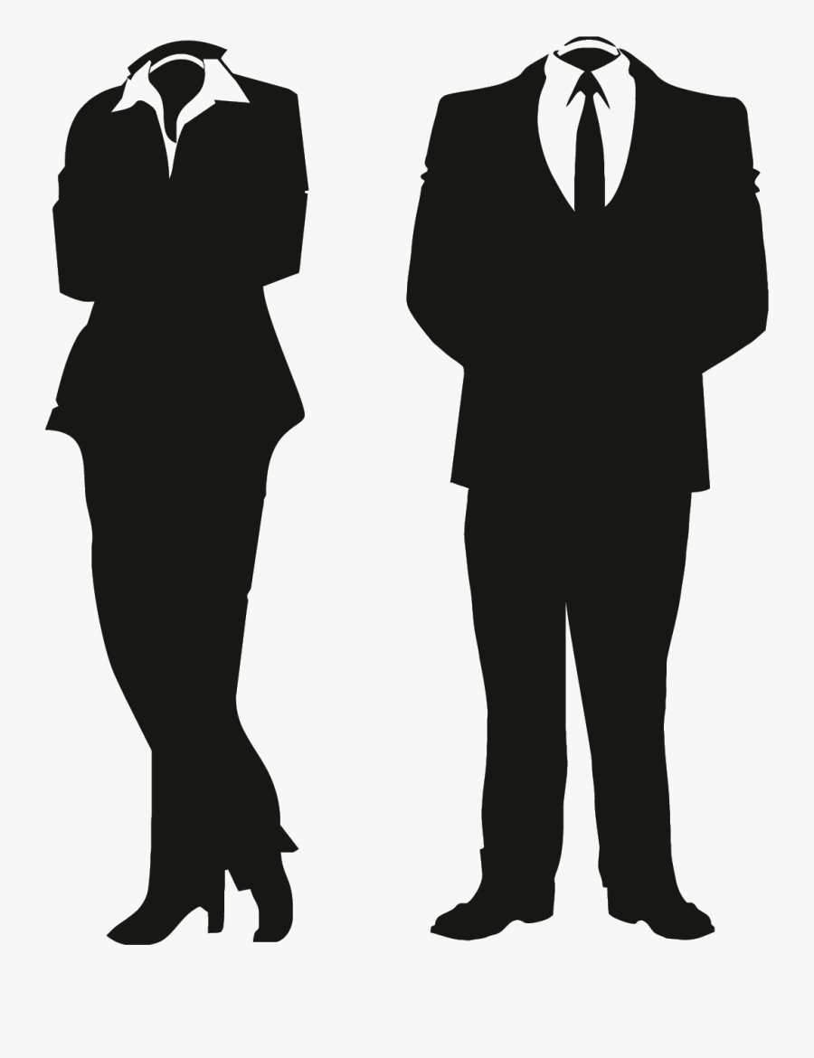 Prom Clipart Man Tuxedo - Male And Female Business Silhouette, Transparent Clipart