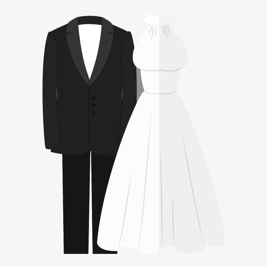 Clip Black And White Dress And Tux Png - Tuxedo, Transparent Clipart