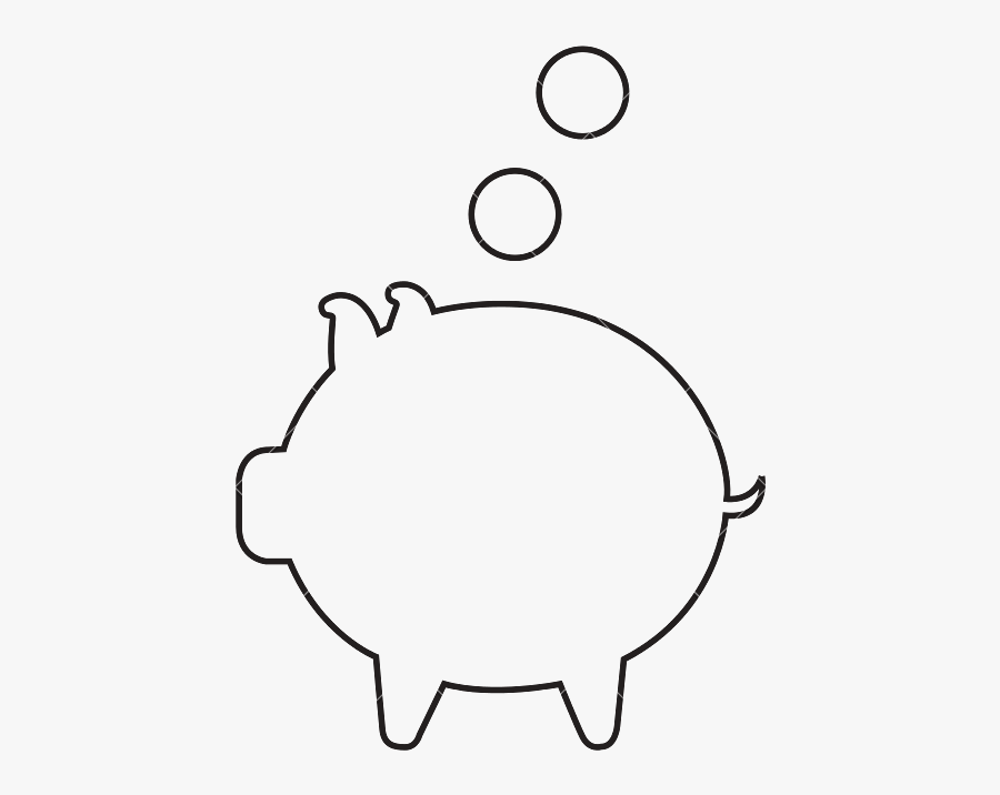 Clip Art Piggy Bank Outline - Spiral Clipart, Transparent Clipart