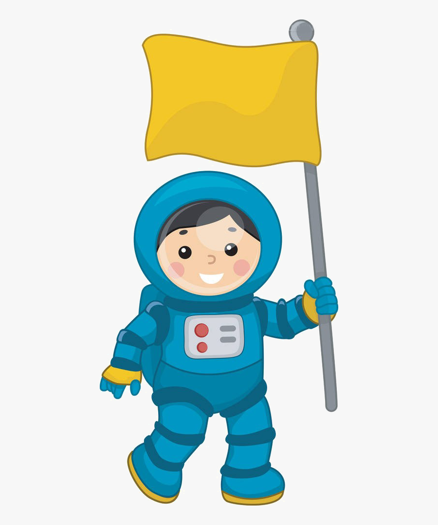 Space Suit Clip Art - Astronaut With Flag Clipart, Transparent Clipart