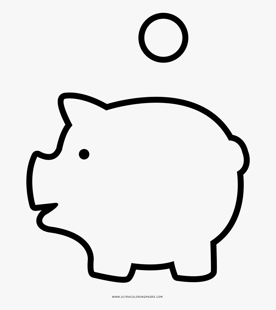 Piggy Bank Coloring Page, Transparent Clipart