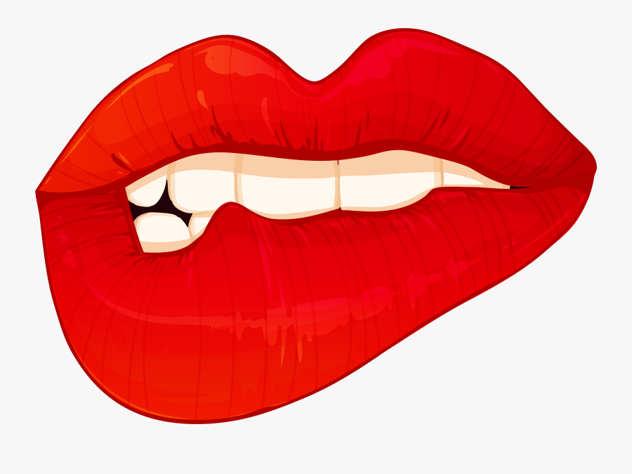 Biting Lips Png Clip Art - Transparent Background Lips Png, Transparent Clipart