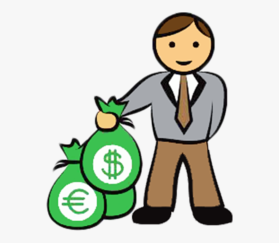 Money Bag Stock Photography Clip Art - Cartoon Man With Money, Transparent Clipart