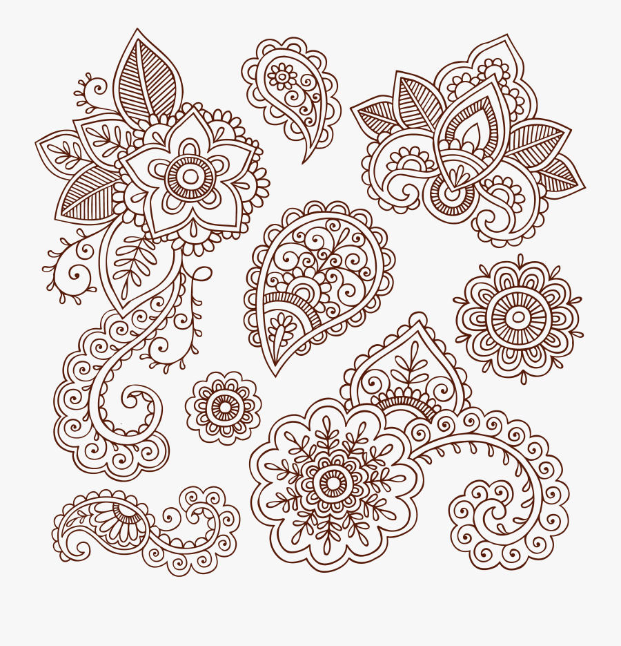 Tattoo Paisley Material Ham Pattern Henna Vector Clipart, Transparent Clipart