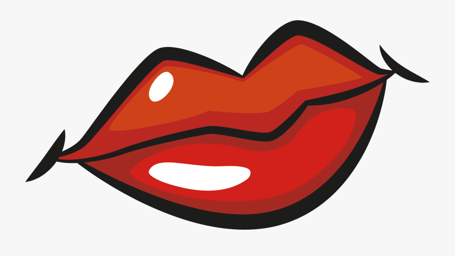 Clip Art Collection Of Free Drawing - Cartoon Lips, Transparent Clipart