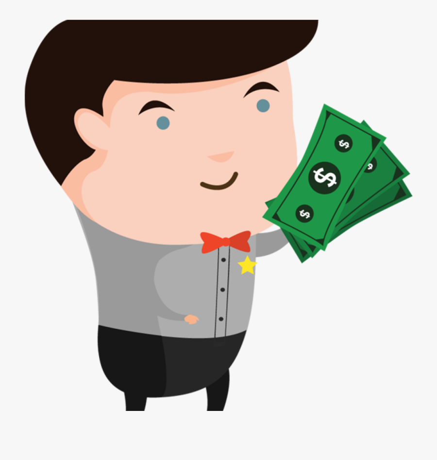 Money Bag Cartoon Clip Art - Cartoon Person With Money, Transparent Clipart