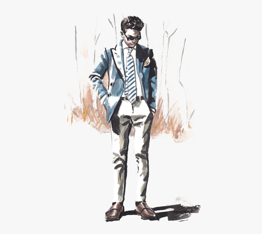 Week Fashion York Illustration Suit Free Download Image - Men Fashion Drawing Png, Transparent Clipart