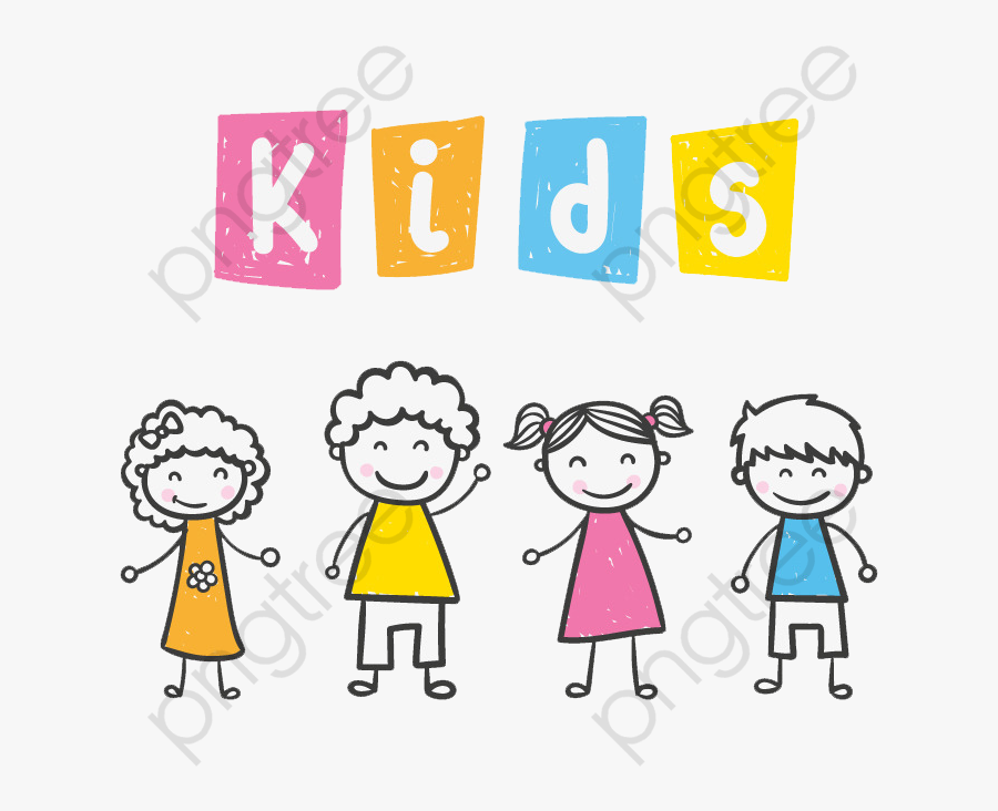 Stick Figure Clipart Kids - Children Vector Anak, Transparent Clipart