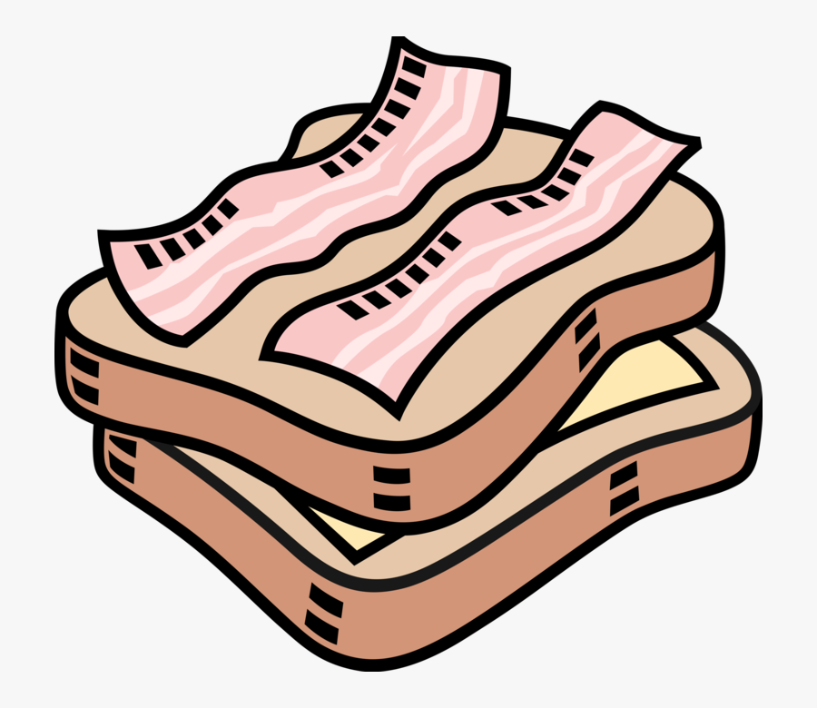 Picture Royalty Free Download Bacon Clipart Vector - Cartoon Picture Bacon Sandwich, Transparent Clipart