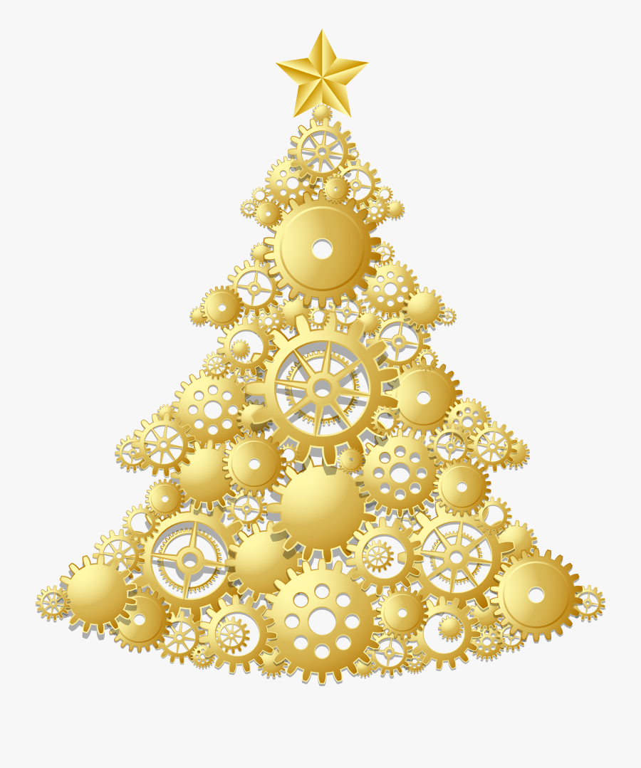 Attractive Coloring Book Christmas Tree Sketch - Transparent Background Gold Christmas Tree Png, Transparent Clipart