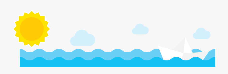 Ocean Sunrise Transprent Png - Seawater Border Design, Transparent Clipart