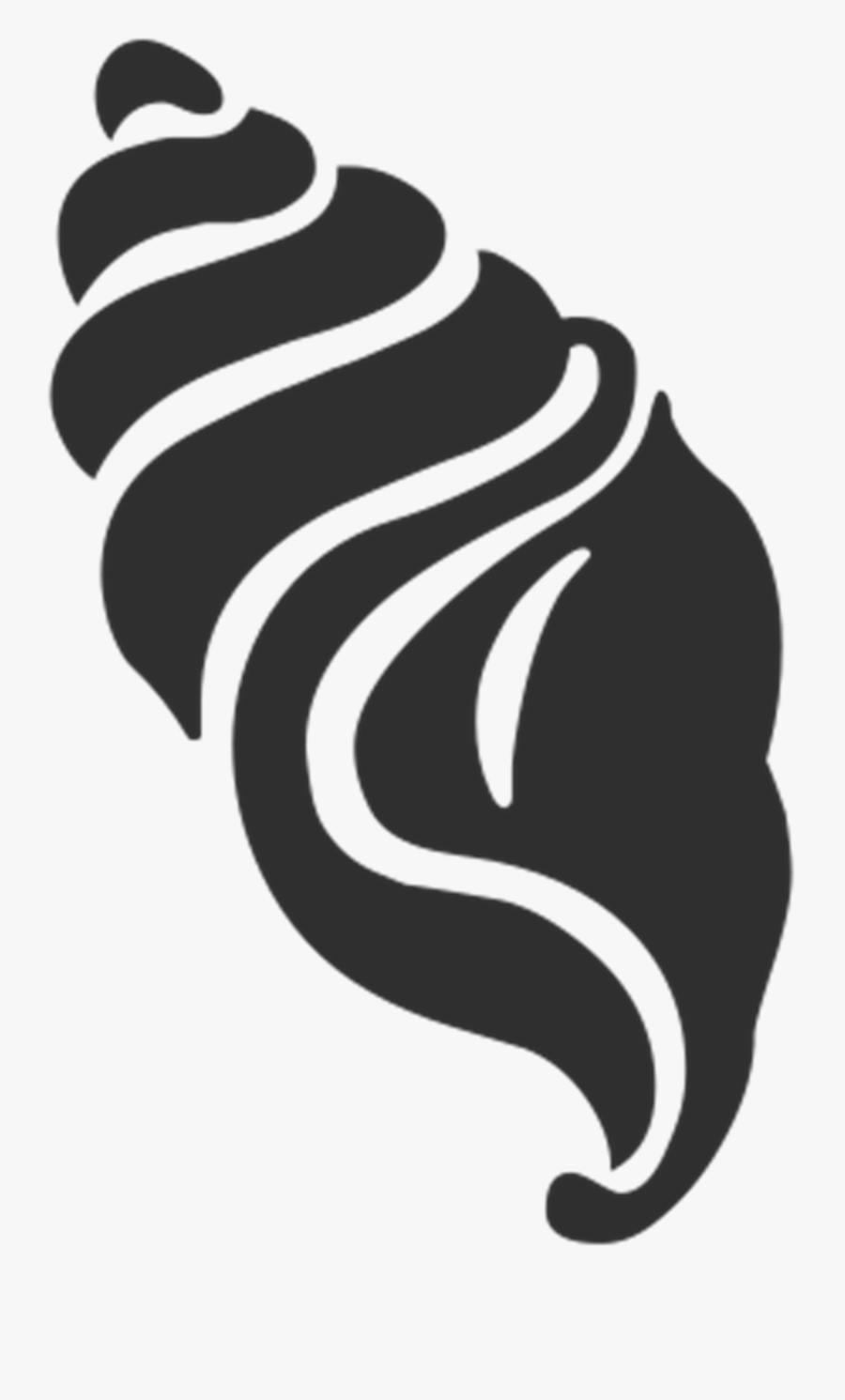 Shell, Sea, Ocean, Silhouette, Clip, Art, Black - Seashell Clipart Black And White, Transparent Clipart