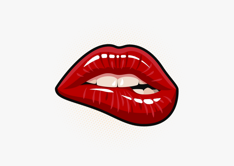 Lips Png - Pop Art Biting Lip, Transparent Clipart