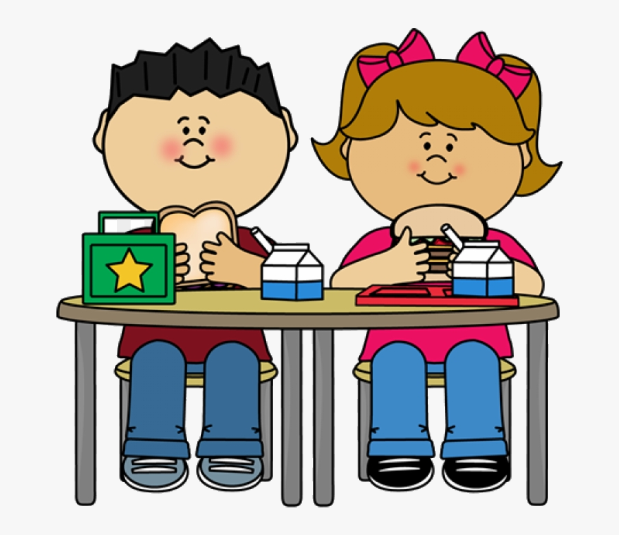 Eating School Meals Kids Clipart Free Transparent Png - Preschool Lunch