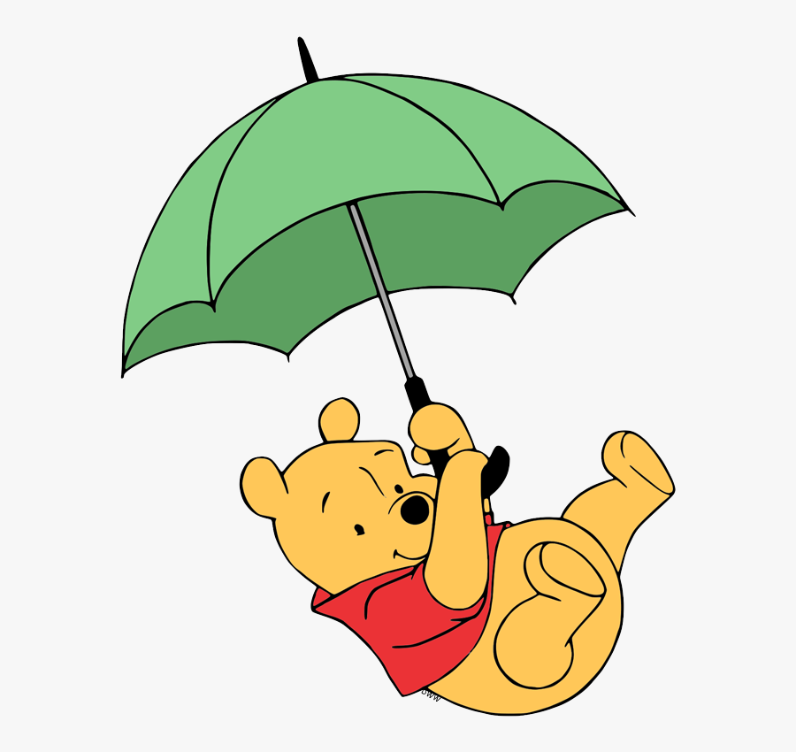 Pooh Bear With An Umbrella, Transparent Clipart