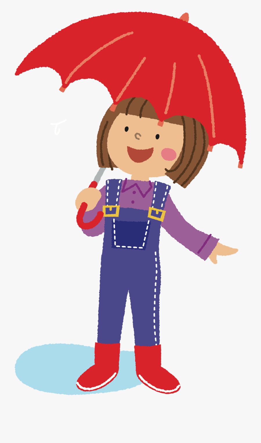 Girl With Umbrella - Girl With Umbrella Clipart, Transparent Clipart