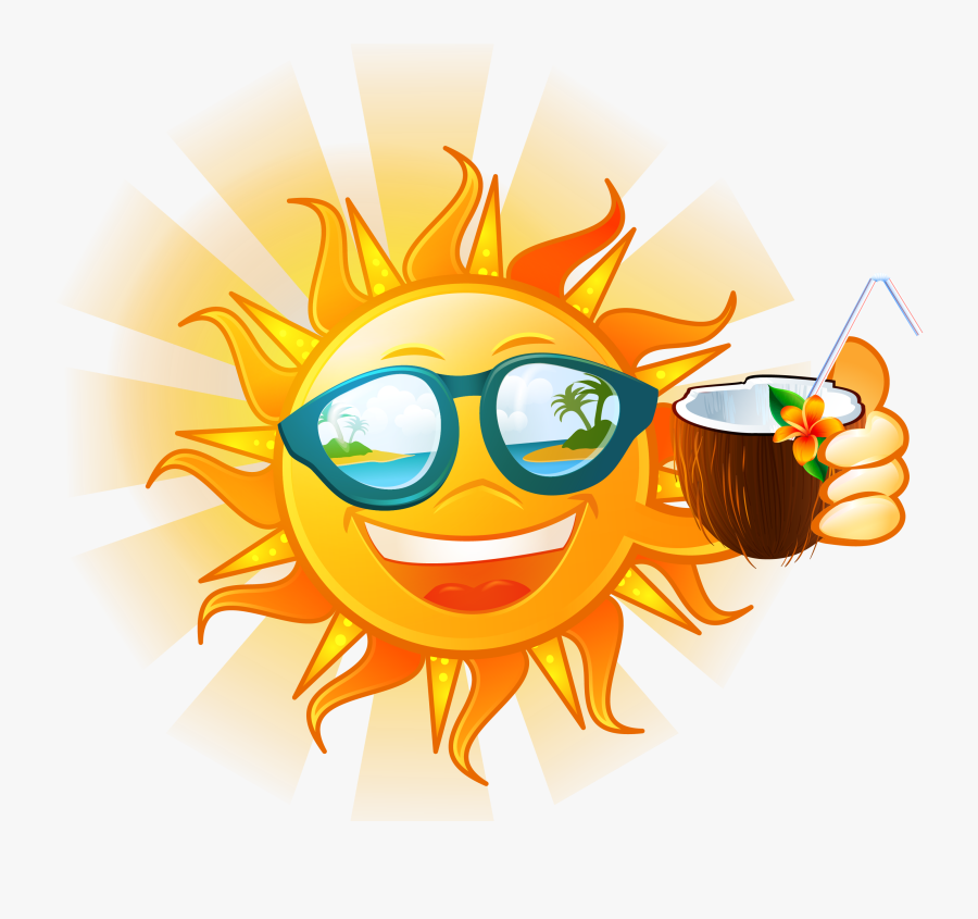 Summer Clipart Smiling Sun - Free Summer Template Powerpoint, Transparent Clipart