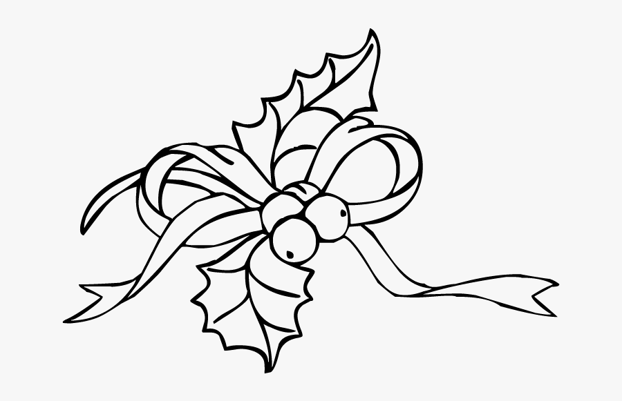 Clip Art Christmas Holly Drawing - Holly And Ivy Black And White, Transparent Clipart