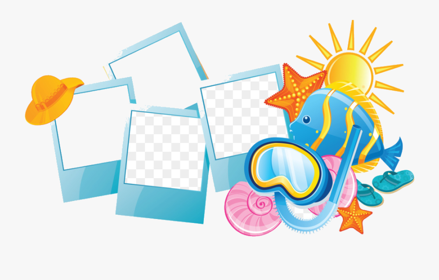 Holiday Summer Vacation Clip Art Ocean Blue Frame Transparent - Summer Holiday Clipart Png, Transparent Clipart