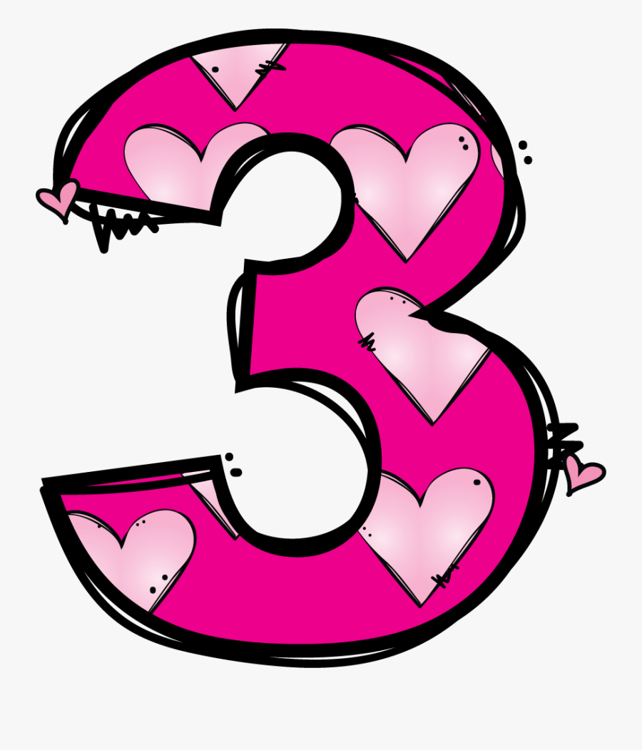 Bingo Clipart Ham - Number 3 Clipart Pink, Transparent Clipart