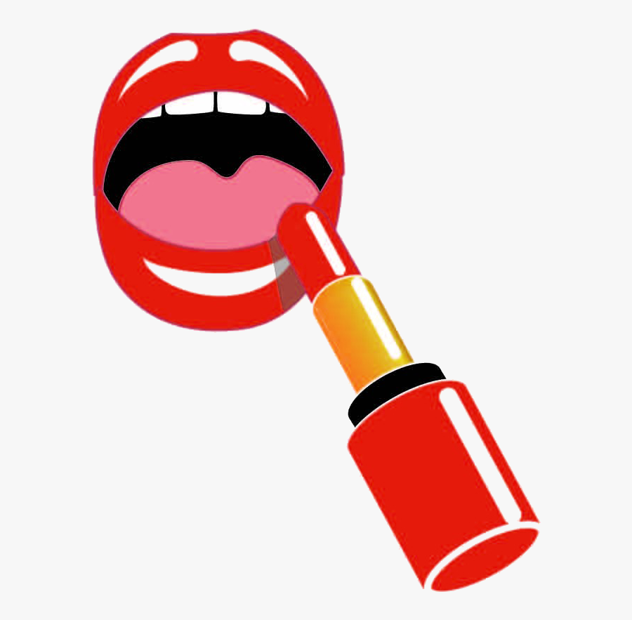Lipstick Cosmetics Clip Art - Lips With Lipstick Cartoon, Transparent Clipart