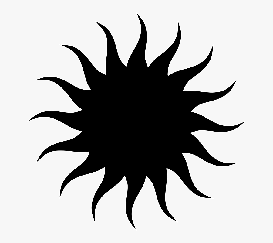 Sun Clipart Silhouette - Transparent Sun Clipart Black And White, Transparent Clipart