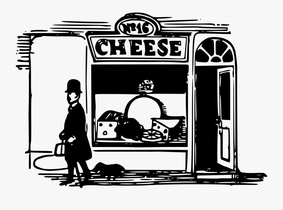 Recreation,monochrome - Cheese Shop Clipart Black And White, Transparent Clipart