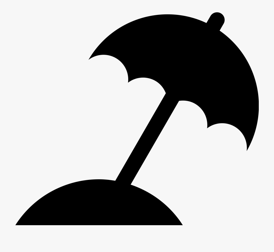 Umbrella,clip Art,silhouette,black And White,fictional - Beach Umbrella Icon Vector, Transparent Clipart