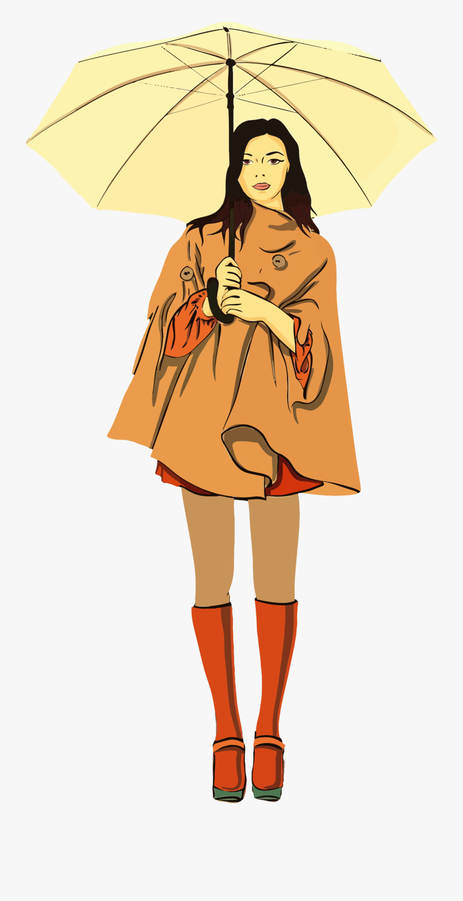 Woman With Umbrella Clip Arts - Woman With Umbrella Clipart, Transparent Clipart