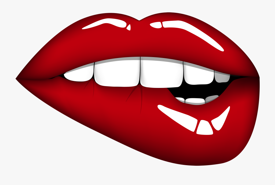 Red Mouth Png Clipart Image - Lip Biting Cartoon , Free Transparent Clipart...