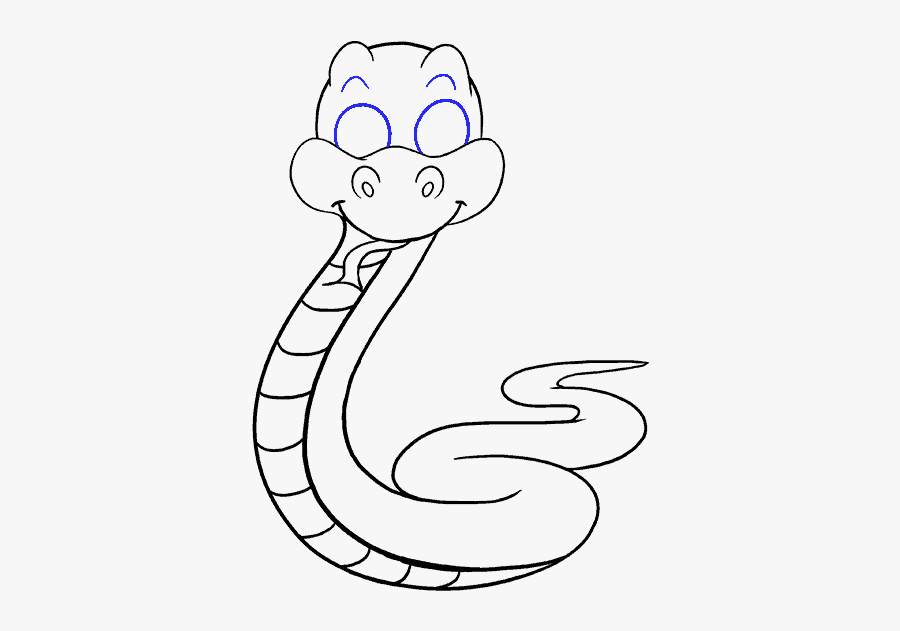 Clip Art How To Draw A - Cartoon Snake How To Draw, Transparent Clipart