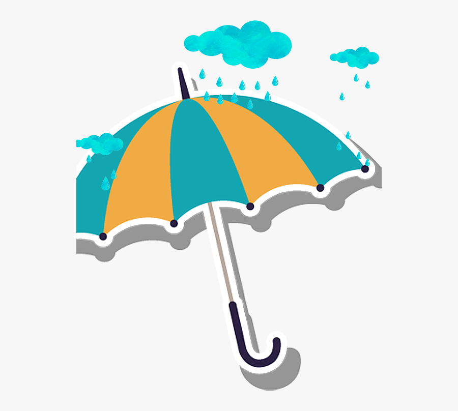 Clip Art Cartoon Umbrella Pictures - Umbrella With Rain Png, Transparent Clipart