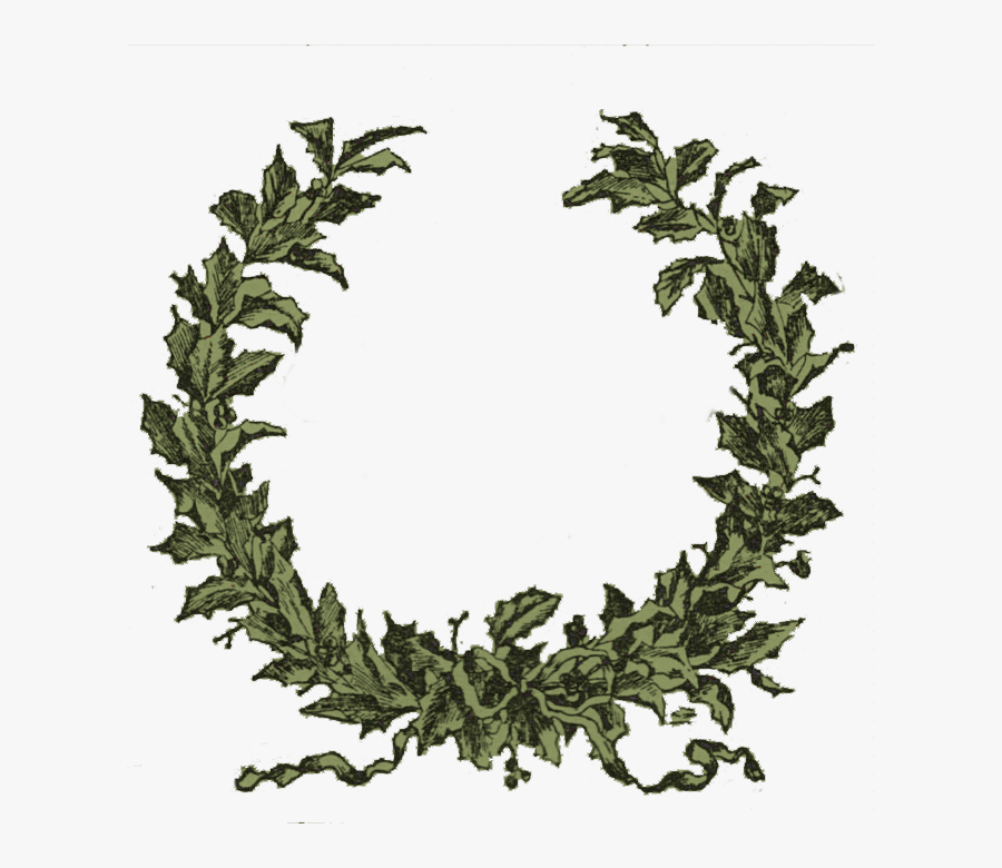 Vintage Clip Art - Vintage Christmas Wreath, Transparent Clipart