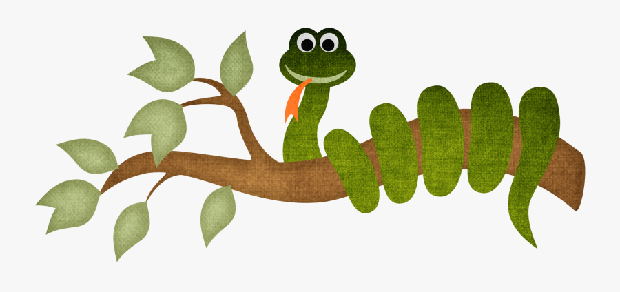 Snake Cartoon Clip Art A Tree Transprent - Snake On Tree Clipart Png, Transparent Clipart