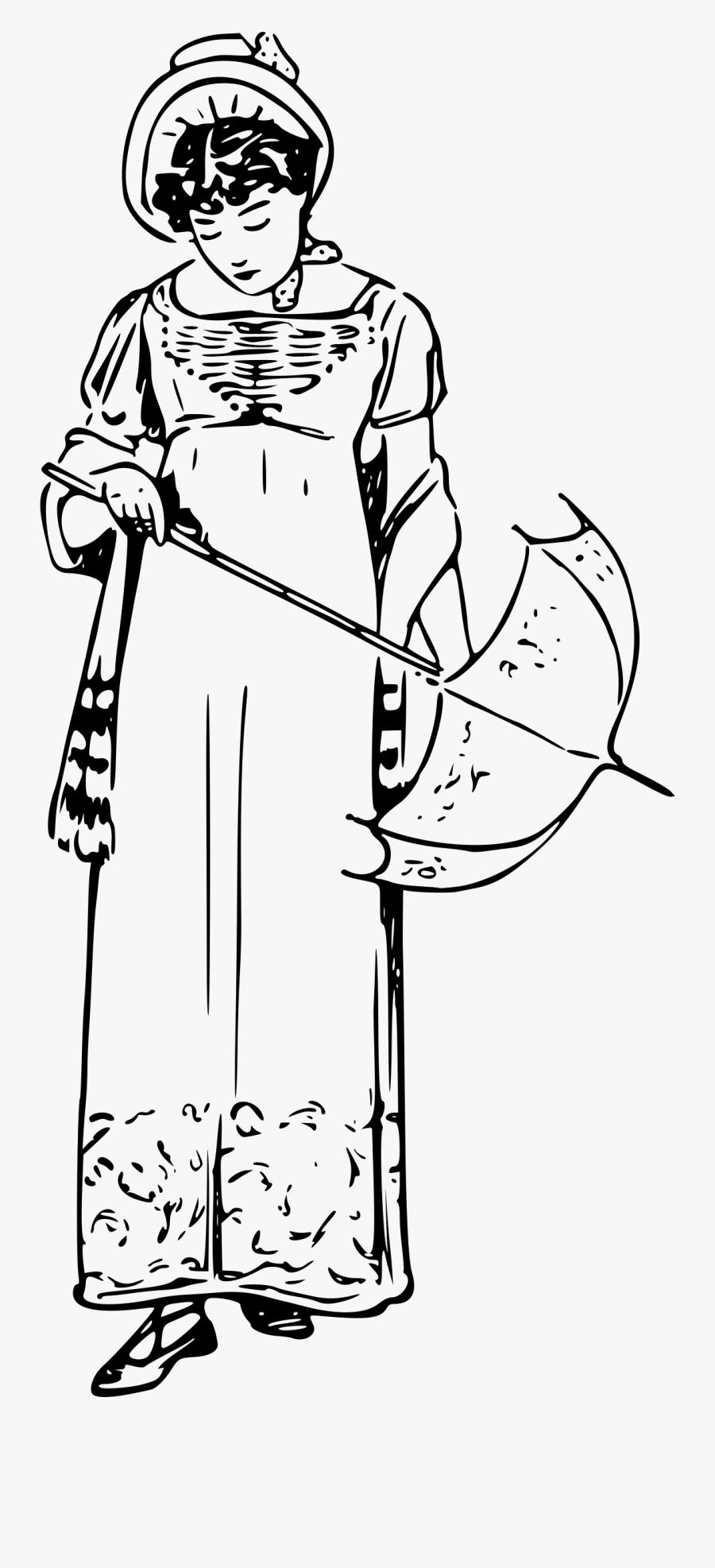 Lady With Umbrella Clip Arts - Illustration, Transparent Clipart