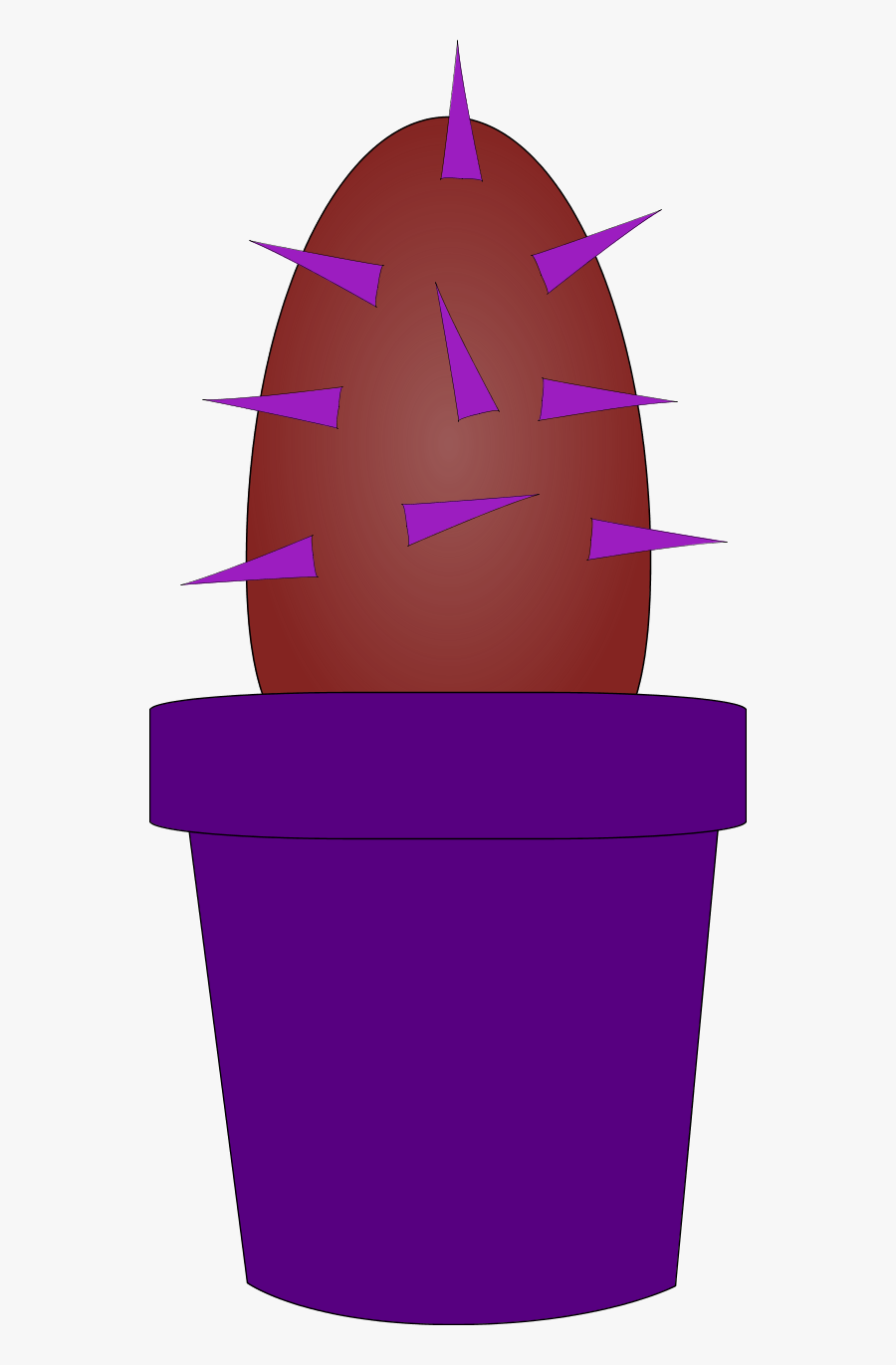 Cactus Plant Cartoon - Clipart Of Purple Cactus, Transparent Clipart