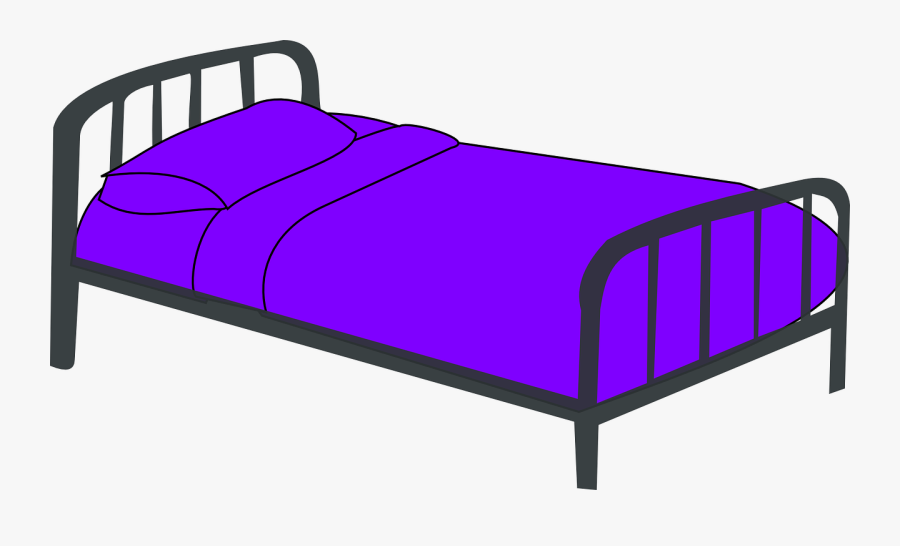 Cot Purple Bed Sleep Sleeping Furniture Blanket - Transparent Bed Clipart, Transparent Clipart