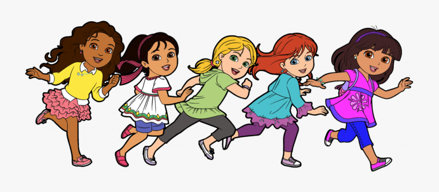 Transparent Friend Clipart - School Friends Cartoon Girls, Transparent Clipart