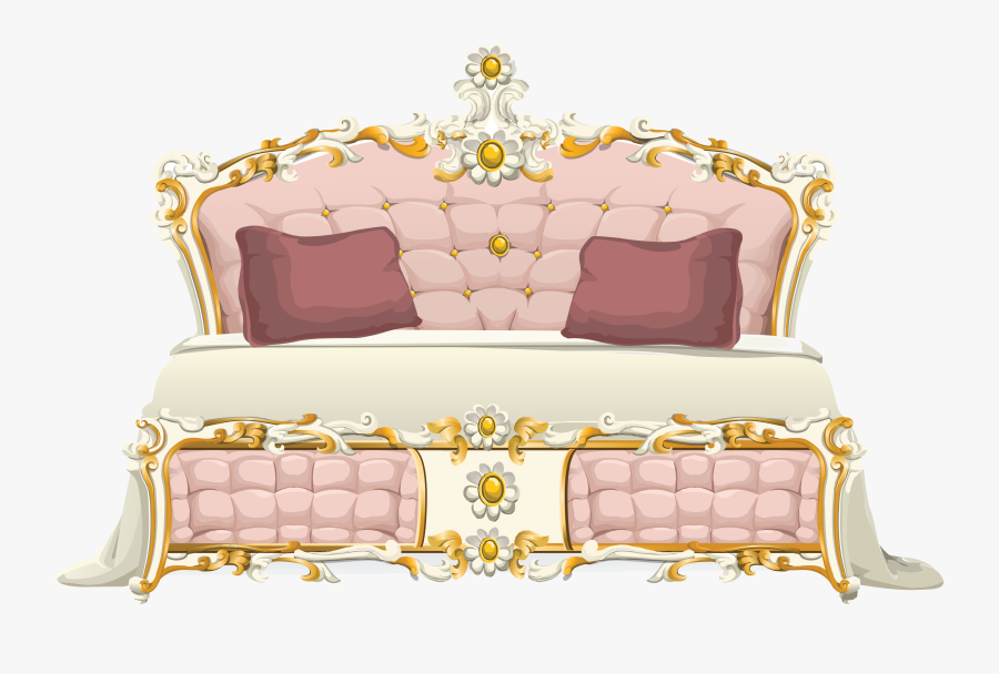 Bed Clipart Pink Graphics Illustrations Free On Transparent - Fancy Bed Png, Transparent Clipart