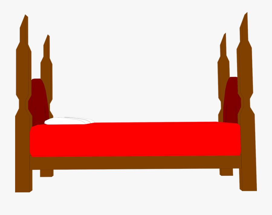 Drawn Bed Transparent - Cartoon Red Bed, Transparent Clipart