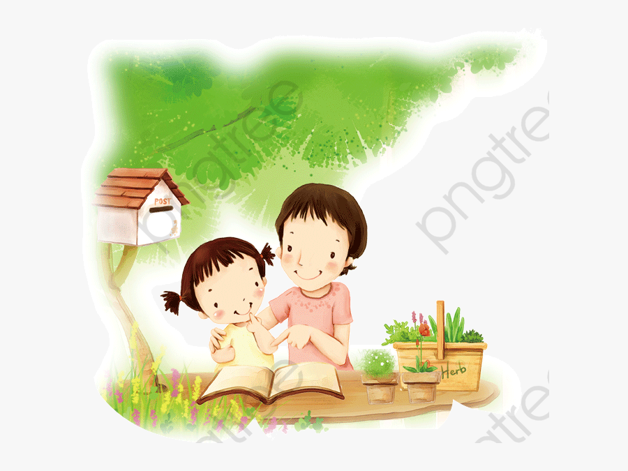 Parents Clipart Transparent Background - Mother And Daughter Cartoon, Transparent Clipart