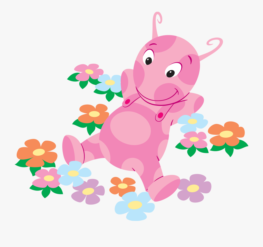 Uniqua Lying In Bed Of Flowers Transparent Png - The Backyardigans, Transparent Clipart