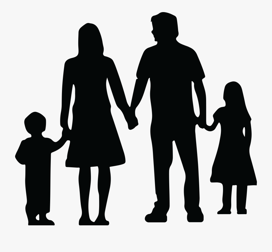Free Clipart Of A Silhouetted Family Holding Hands - Family Holding Hands Clipart, Transparent Clipart
