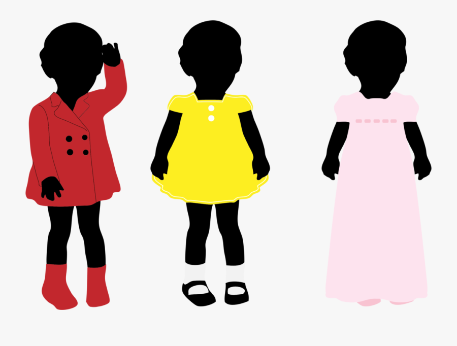Children Silhouette Images - Girls Wearing Dress Png, Transparent Clipart