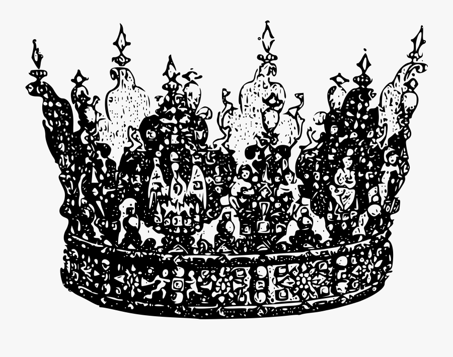 Crown Jewel King Ornate Queen Random Badge Ideas - King Crown Transparent Black And White, Transparent Clipart